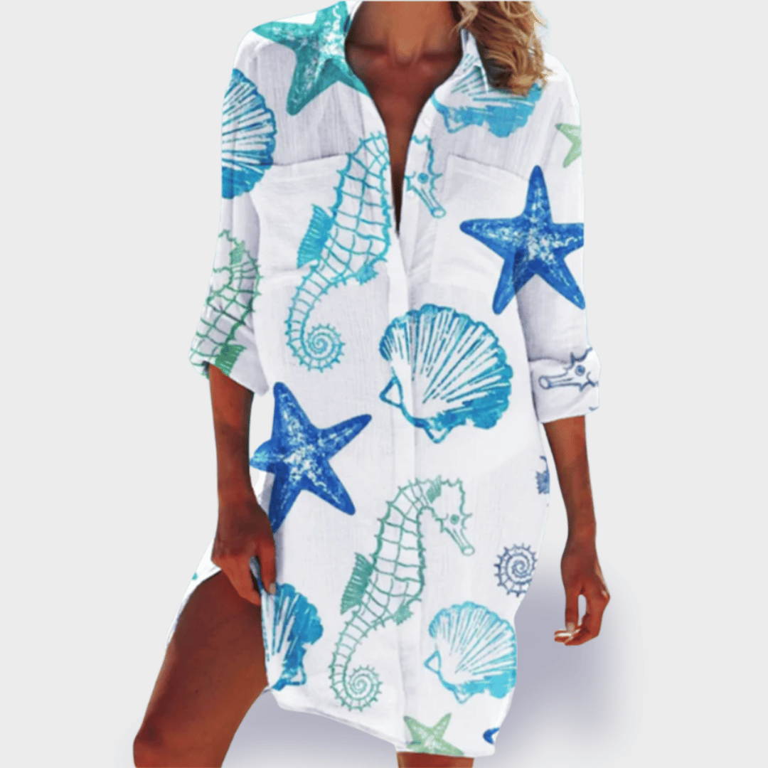 Grace - Flowy Colorful Draped Casual Summer Dress