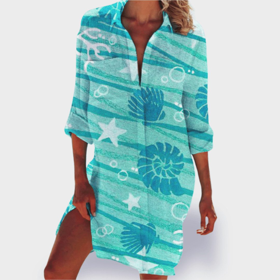 Grace - Flowy Colorful Draped Casual Summer Dress
