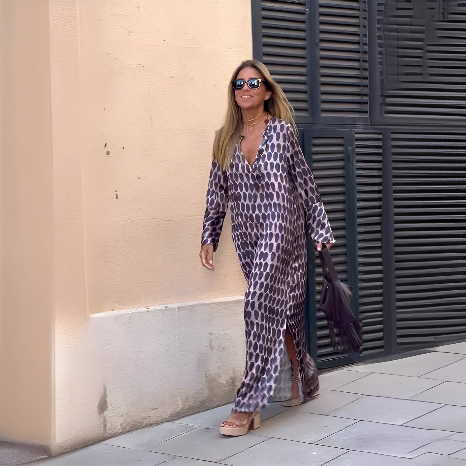 Eloe - Tummy Control Boho Flowy Printed Dress